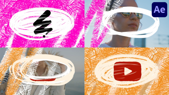 Videohive Felt Pen Drawing Logo Transitions for After Effects Elements template preview