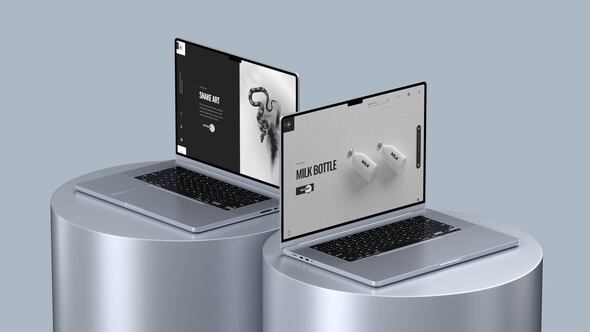 Videohive Light Laptop Mockups - 4K UltraHD Product Promo template preview