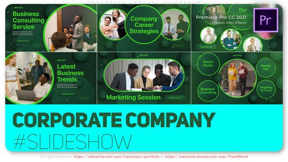Corporate Company Slideshow Premiere Pro template preview