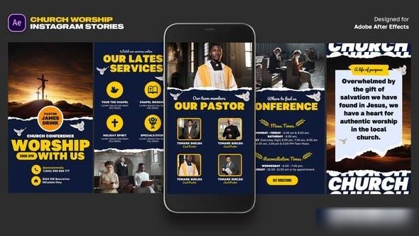Videohive Church Worship Instagram Stories Openers template preview