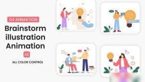 Videohive Brainstorm Illustration Scene Elements template preview