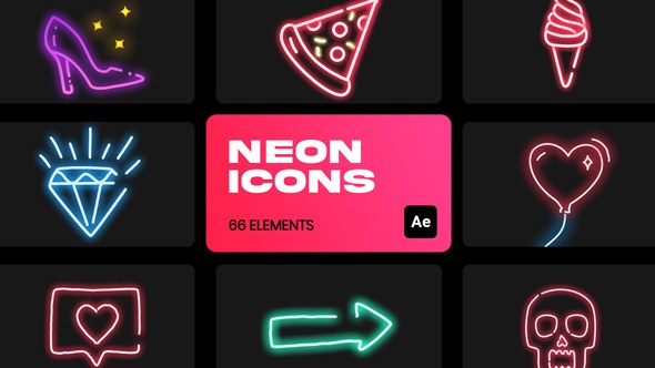 Videohive Neon Icons for After Effects Elements template preview