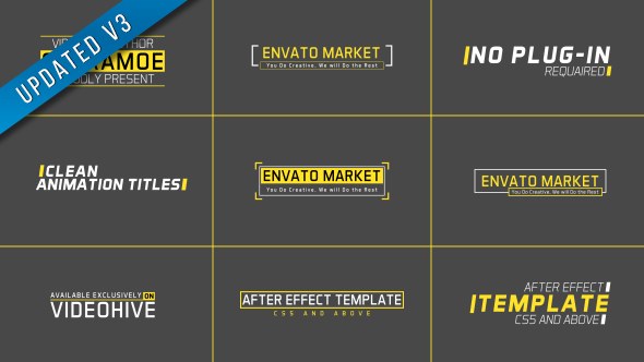 Videohive Clean Titles Updated Titles template preview