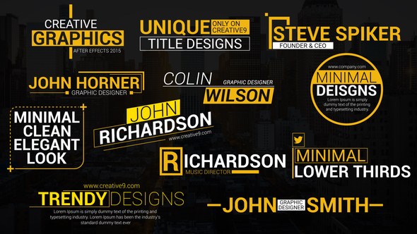 Videohive Creative Lower Third Animations Elements template preview