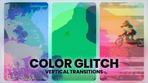 Videohive Color Glitch Transitions Elements template preview