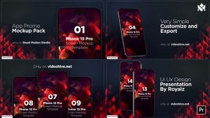 App Promo Phone Mockup Slideshow Premiere Pro Premiere Pro template preview