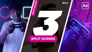 Videohive Multiscreen - 3 Split Screen Video Displays template preview