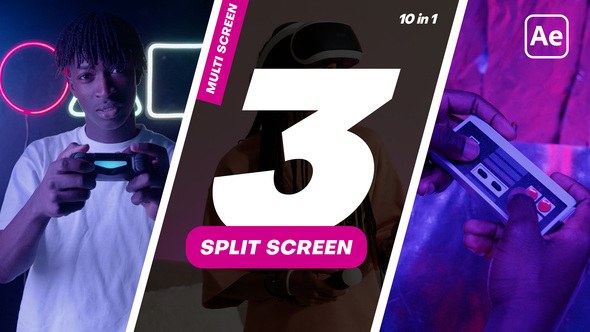 Videohive Multiscreen - 3 Split Screen Video Displays template preview