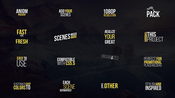 Fresh Typography Video Displays template preview