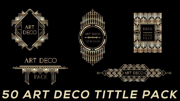 Videohive 50 Art Deco Title Titles template preview
