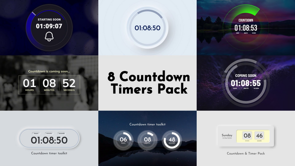Videohive Countdown Timer Pack 58469444 Video Displays template preview