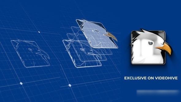 Videohive Blueprint Grid Logo Reveal 4 Logo Stings template preview