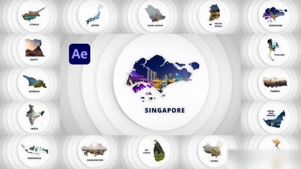 Videohive Disks Maps Opener - Asia for After Effects Openers template preview