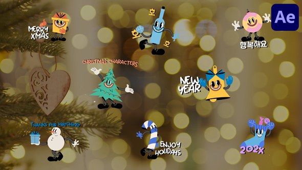 Videohive Christmas Characters Titles for After Effects Titles template preview