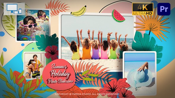 Summer Holiday Photo Slideshow Premiere Pro Premiere Pro template preview