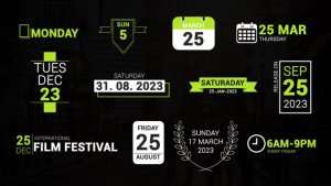 Videohive Time & Date Titles Elements template preview