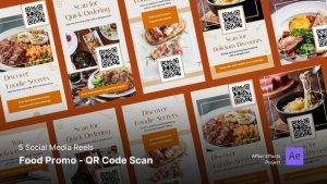 Videohive Food Reels - QR Code Promo Product Promo template preview