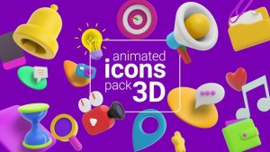 Videohive Animated Icons 3D Elements template preview