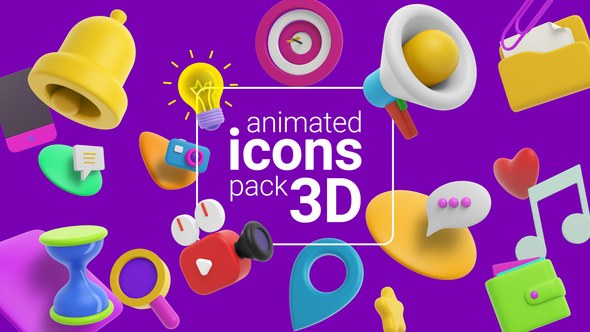 Videohive Animated Icons 3D Elements template preview