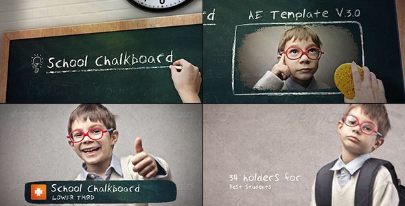 School Chalkboard v3 - After Effects Project (Videohive) Openers template preview