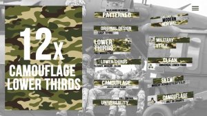 Camouflage Lower Thirds Premiere Pro template preview