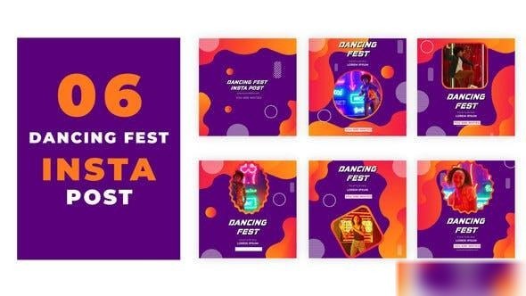 Videohive Lovely Dancing Fest Instagram Social Media Post Elements template preview
