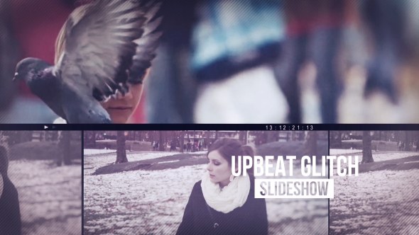 Videohive Upbeat Glitch Slideshow Video Displays template preview