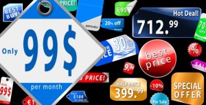 Collection of Sticker Labels & Price Tags Video Displays template preview