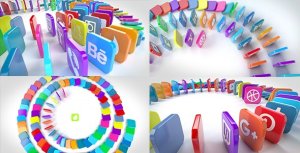 Videohive Social Media Dominoes Openers template preview