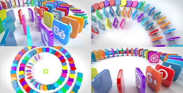 Videohive Social Media Dominoes Openers template preview