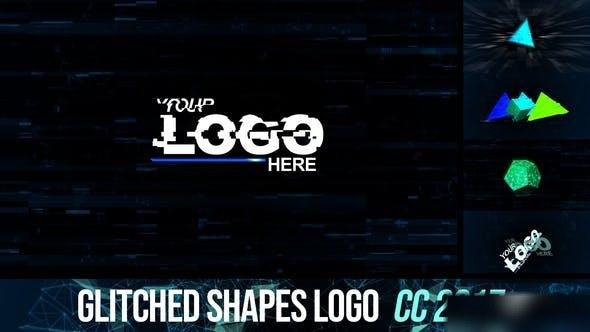 Videohive Glitched shapes logo intro Openers template preview