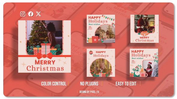 Videohive Merry Christmas | Happy New Year Posts V1 Openers template preview