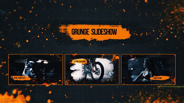 Grunge Slideshow Video Displays template preview