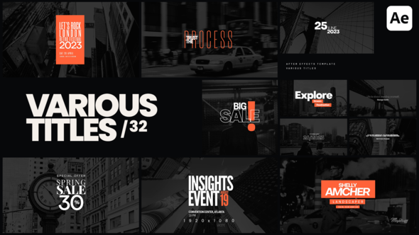 Videohive Various Titles 32 Titles template preview