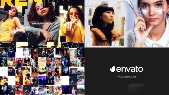 Videohive Typo Mosaic Opener Openers template preview