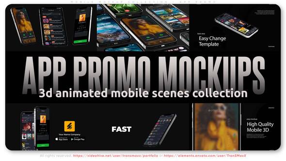 Videohive Mobile Mockup Collection - App Promo Video Displays template preview