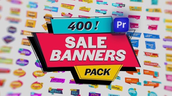 Animated Sale Banners Pack for Premiere Pro: Editable & Responsive Black Friday Discounts & More Premiere Pro template preview