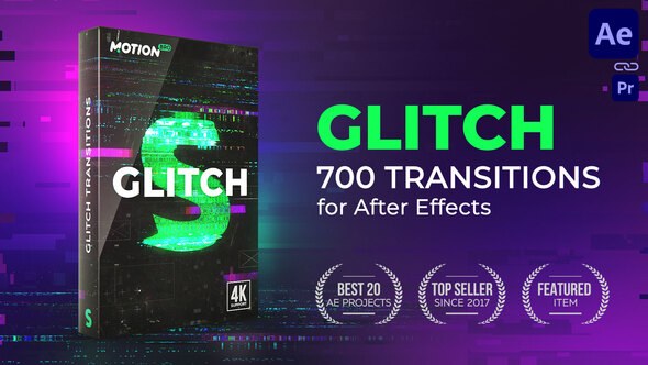 Glitch Transitions for After Effects Video Displays template preview