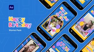Videohive Happy Birthday Stories Pack Video Display After Effect Template Product Promo template preview