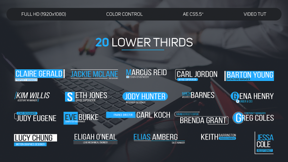 Lower Thirds Video Displays template preview