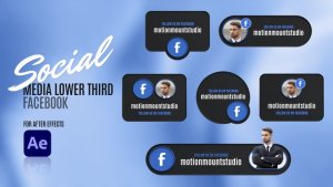 Videohive Social Media Lower Thirds - Facebook Elements template preview
