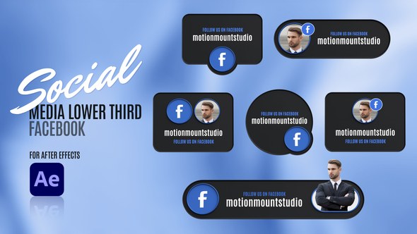 Videohive Social Media Lower Thirds - Facebook Elements template preview