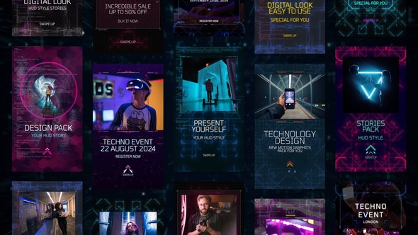 Videohive HUD Technology Stories Product Promo template preview