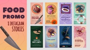 Videohive Food Promo Instagram Stories Pack Product Promo template preview