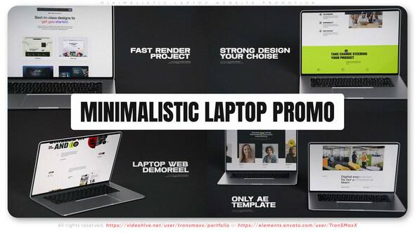 Videohive Minimalistic Laptop Website Promotion Product Promo template preview