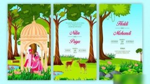 Videohive Traditional Wedding Invitation Story Card Video Displays template preview