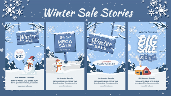 Videohive Winter Sale Stories Video Displays template preview