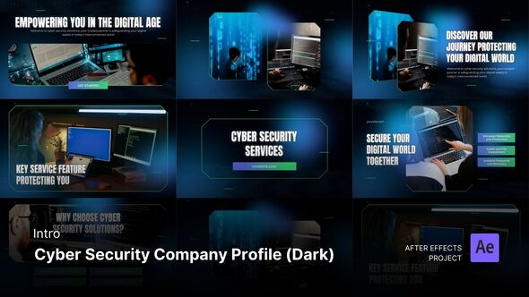 Videohive Intro/Opening - Cyber Security Company Profile Dark Ver. After Effects Project Files Openers template preview