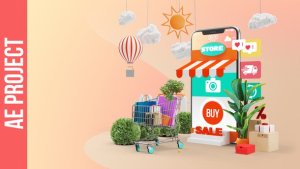 Videohive Mobile Online Shopping AE Project Elements template preview