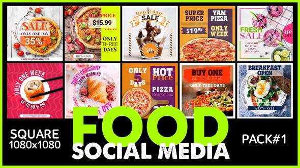 Social Media - FOOD Video Displays template preview